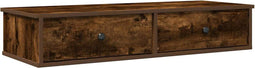 vidaXL - Wandschap - met - lades - 100x37,5x19 - cm - bewerkt - hout - gerookt - eiken