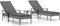 vidaXL - Ligbedden - 2 - st - met - tafel - en - kussens - poly - rattan - grijs