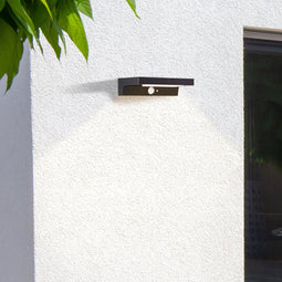 BRILLIANT LED-buitenwandlamp, solar, 21 cm, 430 lm, 4000 K, zwart