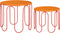 Mica Decorations Dione - Bijzettafel - Set van 2 - Metaal - Oranje (2 stuks)