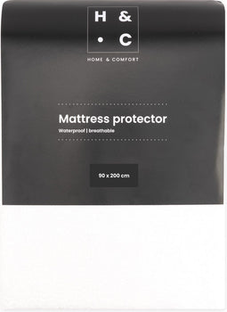 H&C Waterdichte Matrasbeschermer - 90 x 200 cm - Ademend & Anti-allergeen - Wit