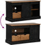 vidaXL - Tv-meubel - HALDEN - met - schuifdeur - zwart - 110x40x60 - cm - massief - hout