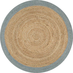 vidaXL - Vloerkleed - handgemaakt - met - olijfgroene - rand - 90 - cm - jute