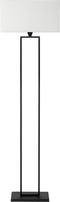 Atmooz - Vloerlamp Paula - Staande Lamp - Stalamp - Woonkamer - Zwart en witte kap - Hoogte 160cm - Metaal
