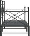 vidaXL - Slaapbank - met - onderschuifbed - zonder - matras - 90x190cm - staal - zwart