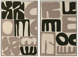 Schilderij Home ESPRIT Groen Beige Abstract Modern (2 Stuks)