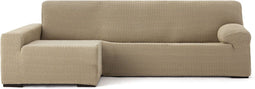 Hoes voor chaise longue met lange armleuning links Eysa JAZ Beige 180 x 120 x 360 cm