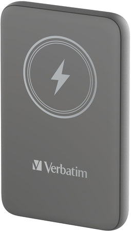 Verbatim Charge 'n' Go - Powerbank 10000 mAh - Magnetisch Draadloos Opladen 15 W - Grijs