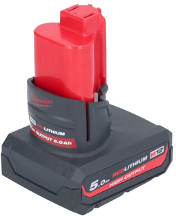 Milwaukee M12 - Accu 5.0 Ah HIGH OUTPUT™ - Tot 25% meer vermogen - 12V