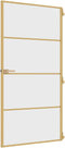 vidaXL - Binnendeur - smal - 102,5x201,5 - cm - gehard - glas - en - aluminium - goud