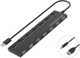Conceptronic HUBBIES08B - USB 2.0 Hub - 7 Poorten - Zwart