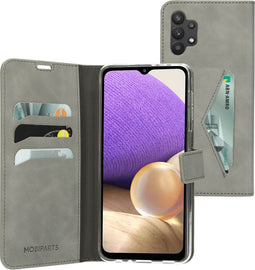 Mobiparts Galaxy A32 (2021) 5G - Classic Wallet Case - Ruimte voor pasjes - Grijs