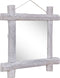 vidaXL - Spiegel - houtblokken - 70x70 - cm - massief - gerecycled - hout