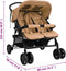 vidaXL - Tweelingkinderwagen - staal - taupe