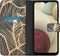 iMoshion Hoesje Geschikt voor Samsung Galaxy A12 Hoesje Met Pasjeshouder - iMoshion Design Softcase Bookcase - Meerkleurig / Golden Leaves