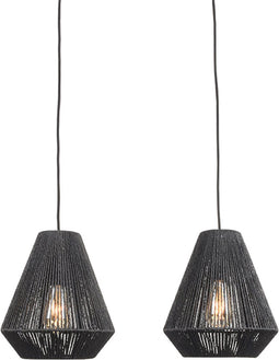 LABEL51 Ibiza Hanglamp - Zwart - Stof - 2-Lichts