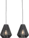 LABEL51 Ibiza Hanglamp - Zwart - Stof - 2-Lichts