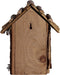 Houten koolmees nestkast met rieten dak.