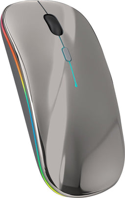 Nuvance Draadloze Muis LED - Bluetooth - Stil - Ergonomisch - Grijs