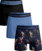 Muchachomalo Heren Boxershorts - 3-Pack - Normale Lengte - XL - Print/Blauw/Zwart (3-pack)
