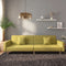 vidaXL - Slaapbank - 2-zits - met - 2 - kussens - stof - groen