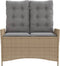 vidaXL - Tuinbankje - verstelbaar - met - kussens - poly - rattan - beige