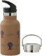 Fresk Thermosfles - 350 ml - RVS Waterfles - Lekvrije Drinkfles voor Kinderen - Koude en Warme Dranken - BPA-vrij - Onbreekbaar - Inclusief 2 Doppen - Thermosbeker - Drinkbeker - Bruin - Lion