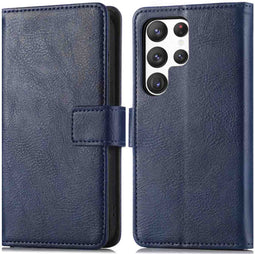 iMoshion Hoesje Geschikt voor Samsung Galaxy S23 Ultra Hoesje Met Pasjeshouder - iMoshion Luxe Bookcase - Donkerblauw
