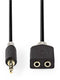 Nedis CABW22100AT02 - Kabel voor 2 hoofdtelefoons - 3.5mm analoog - Grijs
