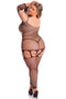 Visnet bodystocking met jarreteloptiek plus size Pink Lipstick - - XL/3XL