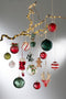 J-Line kerstballen kerstdeco - glas - wit/groen/rood - large - oos van 4