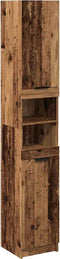 vidaXL - Badkamerkast - 32x34x188,5 - cm - bewerkt - hout - oud - houtkleurig