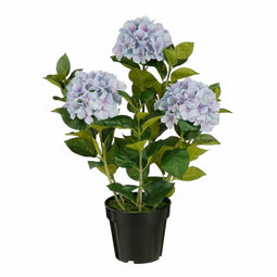 Mica Decorations Kunstbloem Hydrangea - 40x40x65 cm - Polyester - Blauw