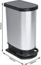 Rotho Paso mono pedaalemmer- prullenbak 50L - BPA vrij - zilvermetallic