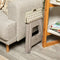 Salter Step-kruk - grote opvouwbare voetkruk met antislipoppervlak en handgreep - beige