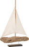 J-Line decoratie zeilboot op voet - hout - naturel - large
