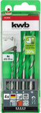 kwb 052800 40CR-staal Graniet boren 4-delig 5 mm, 6 mm, 8 mm, 10 mm Cilinderschacht 1 set(s)
