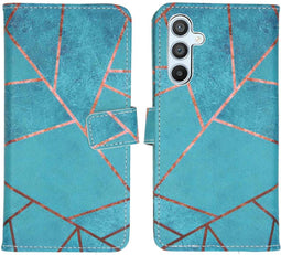 iMoshion Hoesje Geschikt voor Samsung Galaxy A54 (5G) Hoesje Met Pasjeshouder - iMoshion Design Softcase Bookcase - Blauw / Blue Graphic