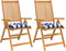 vidaXL - Stoelkussens - 2 - st - gestreept - 40x40x7 - cm - stof - wit - en - blauw