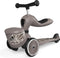 Scoot and Ride Highwaykick 1 - 2in1 Kickboard met Zitting - Verstelbare Hoogte - Bruin