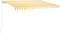 vidaXL - Luifel - handmatig - uittrekbaar - met - LED - 450x300 - cm - geel - en - wit