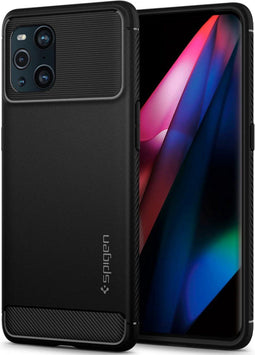 Spigen Rugged Armor Oppo Find X3 Pro Hoesje Back Cover Zwart
