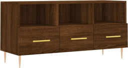 vidaXL - Tv-meubel - 102x36x50 - cm - bewerkt - hout - bruin - eikenkleur