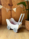Houten poppenwagen wit zilver met dekje
