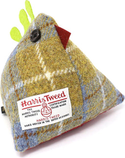 Deurstopper Kip Mustard/Blue - Harris Tweed - Handgemaakt - Caroline Wolfe Murray Scotland