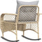 vidaXL - Tuinschommelstoel - met - kussens - poly - rattan - beige
