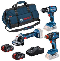 Bosch Professional - Accu Toolkit 3-delig 18V - GSB 18V-45 GWS 18V-7 GDX 18V-200 - Inclusief tas