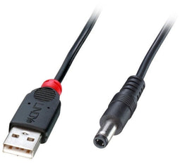 Lindy 70268 - USB A naar DC connector - 5V 1,5 m - Zwart