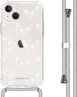 iMoshion Hoesje Geschikt voor iPhone 14 Hoesje Met Koord - iMoshion Design Hoesje met Koord - Transparant / Butterfly