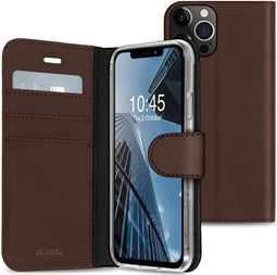 Accezz iPhone 13 Pro - Wallet Softcase Booktype - 3 pashouders - Donkerbruin